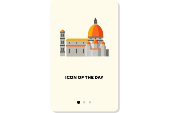 Country Landmarks Flat Icon. Church Buil: Enhancing Digital Tourism and Web Design
