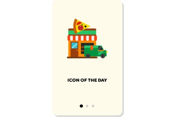 Pizza Restaurant Flat Icon: Lunch & Tasty Design
