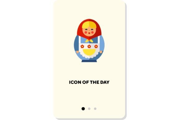 Russian Souvenir Flat Icon: Nesting Doll Vector for Web Design