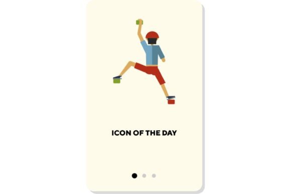 Sport Activity Flat Icon: Alpinist Isola