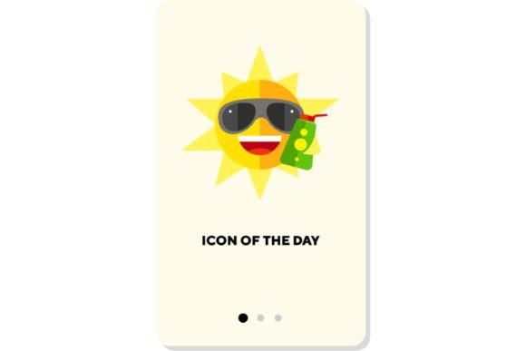 Summer Fun Flat Vector Icon: Yellow Sun